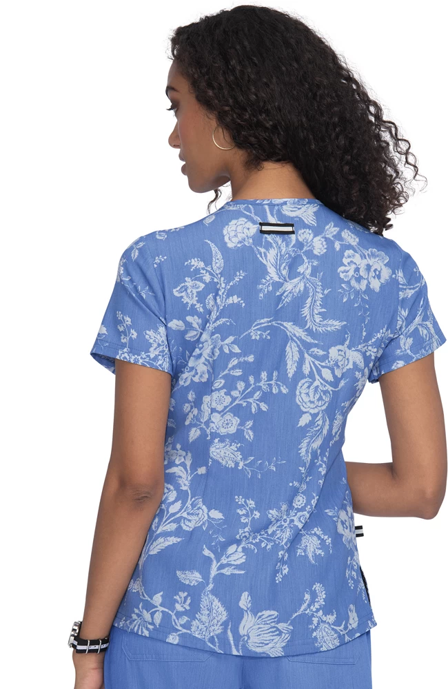 Clearance Women's Early Energy True Ceil Botanical Burnout Print Scrub Top 4 Clearance Women's Early Energy True Ceil Botanical Burnout Print Scrub Top - Image 2