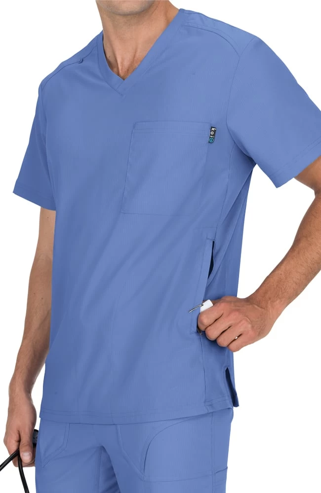 Men's Force V-Neck Solid Scrub Top 4 Men's Force V-Neck Solid Scrub Top - Image 2
