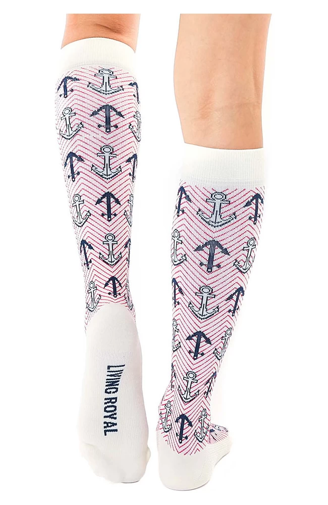 Unisex 15-20 MmHg Lightweight Anchor Print Compression Socks 4 Unisex 15-20 MmHg Lightweight Anchor Print Compression Socks - Image 2