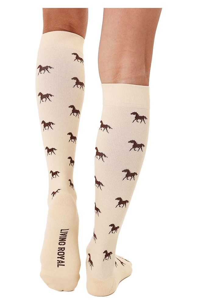 Women's 15-20 MmHg Lightweight Horse Print Compression Socks 4 Women's 15-20 MmHg Lightweight Horse Print Compression Socks - Image 2