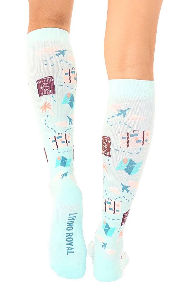 Unisex 15-20 Mmhg Lightweight Travel Print Compression Socks 4 Unisex 15-20 Mmhg Lightweight Travel Print Compression Socks - Image 2