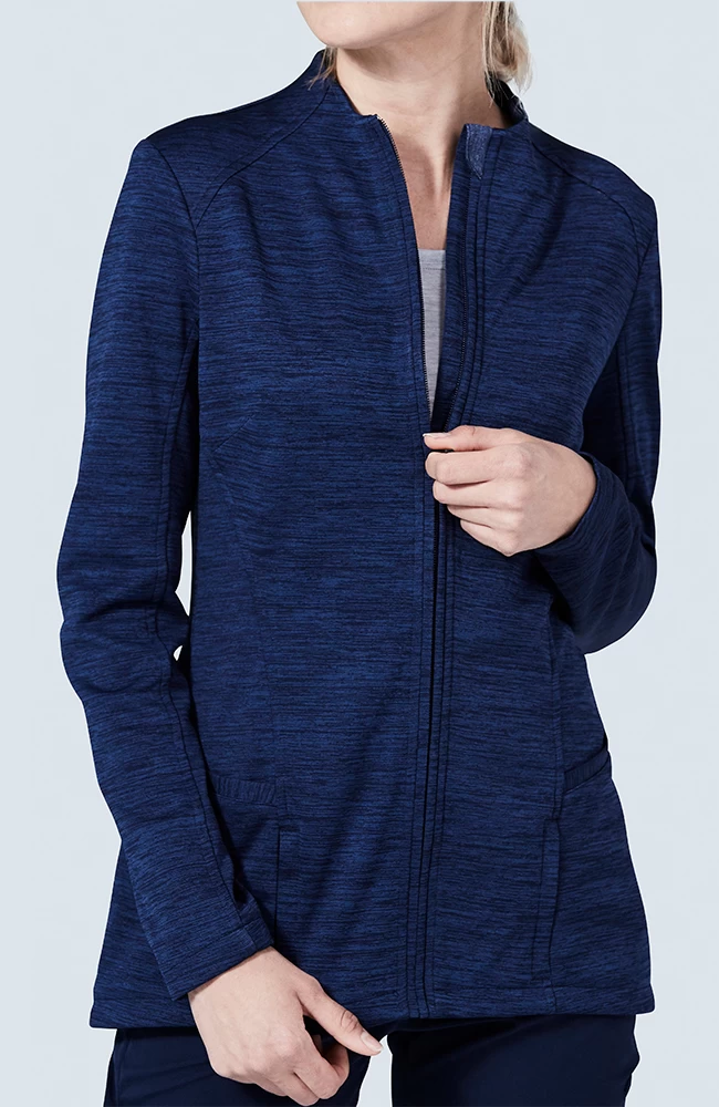 Women's Ionic Heathered Solid Scrub Jacket 4 Women's Ionic Heathered Solid Scrub Jacket - Image 2