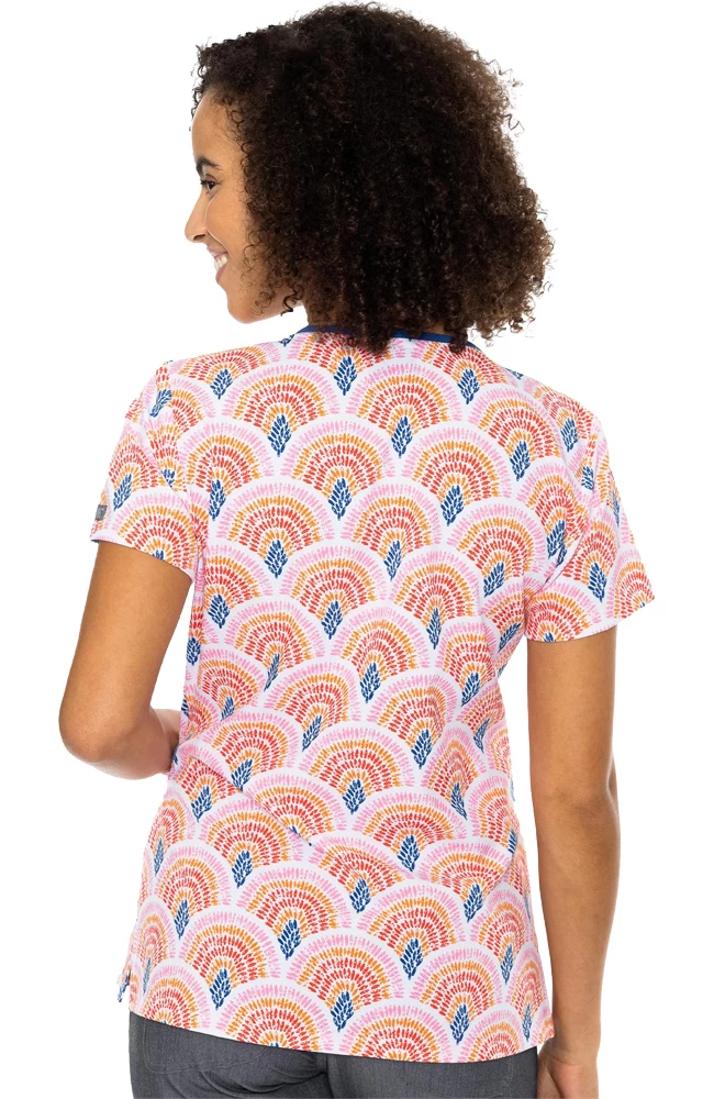 Women's Vicky Seashells Print Scrub Top 4 Women's Vicky Seashells Print Scrub Top - Image 2