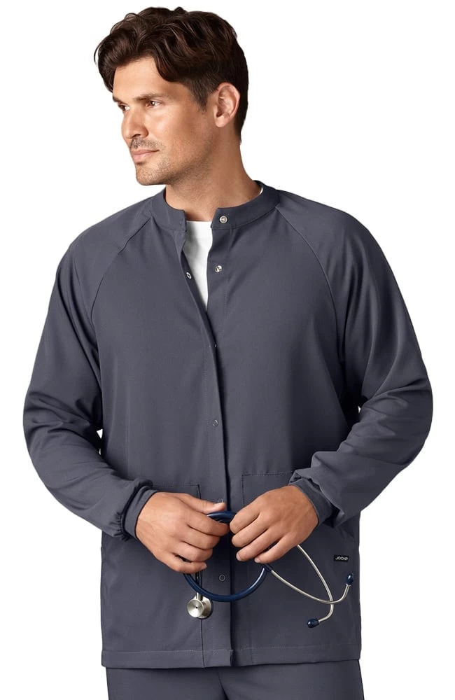 Clearance Unisex Snap Front Warm Up Solid Scrub Jacket 4 Clearance Unisex Snap Front Warm Up Solid Scrub Jacket - Image 2