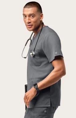 Men's Multi Pocket V-Neck Scrub Top -Medical Nurse Clothing Shop 2 wk 6819 650
