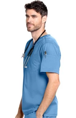 Men's Evan Solid Scrub Top -Medical Nurse Clothing Shop 3 bc grt091 650