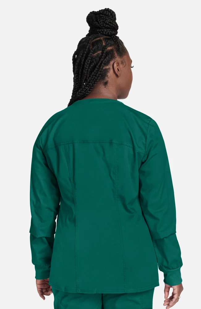 Women's Warm Up Solid Scrub Jacket 5 Women's Warm Up Solid Scrub Jacket - Image 3