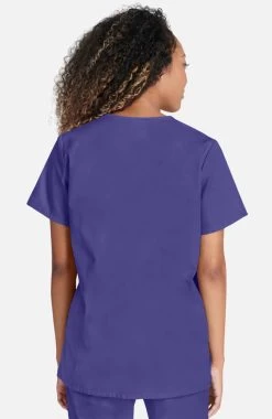 Women's Snap Front 2-Pocket Solid Scrub Top -Medical Nurse Clothing Shop 3 ck 4770 650