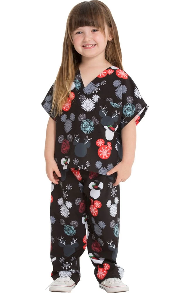 Cherokee Clearance Unisex Kids That's Snow Mickey Print Scrub Set 5 Cherokee Clearance Unisex Kids That's Snow Mickey Print Scrub Set - Image 3