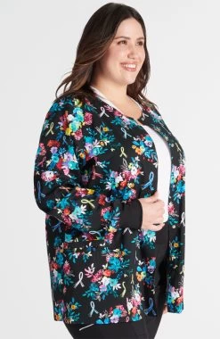 Cherokee Women's Warm Up Hopeful Bouquets Print Jacket -Medical Nurse Clothing Shop 3 ck ck301 print 650