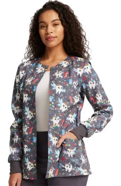 Cherokee Clearance Women's Warm Up Toothicorn Magic Print Jacket 8 Cherokee Clearance Women's Warm Up Toothicorn Magic Print Jacket -Medical Nurse Clothing Shop 3 ck ck301 printclearance 650 4