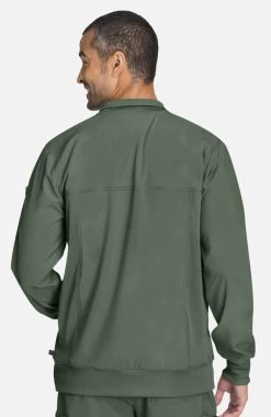 Cherokee Men's Zip Front Warm-Up Solid Scrub Jacket -Medical Nurse Clothing Shop 3 ck ck305a 650