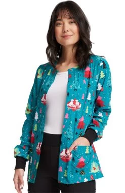 Cherokee Clearance Women's Happy Holidogs Print Jacket 10 Cherokee Clearance Women's Happy Holidogs Print Jacket -Medical Nurse Clothing Shop 3 ck ck321 printclearance 650 2