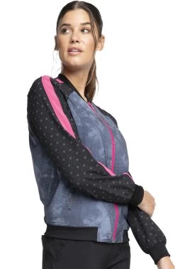 Cherokee Clearance Women's Don't Look Back Print Scrub Jacket -Medical Nurse Clothing Shop 3 ck ck324 printclearance 650