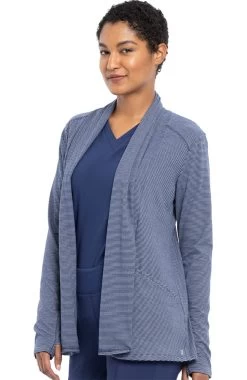 Cherokee Clearance Women's Open-Front Stripe Print Scrub Jacket -Medical Nurse Clothing Shop 3 ck ck327 clearance 650