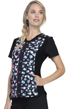 Cherokee Clearance Women's Two Times The Fun Print Scrub Top -Medical Nurse Clothing Shop 3 ck ck657 printclearance 650