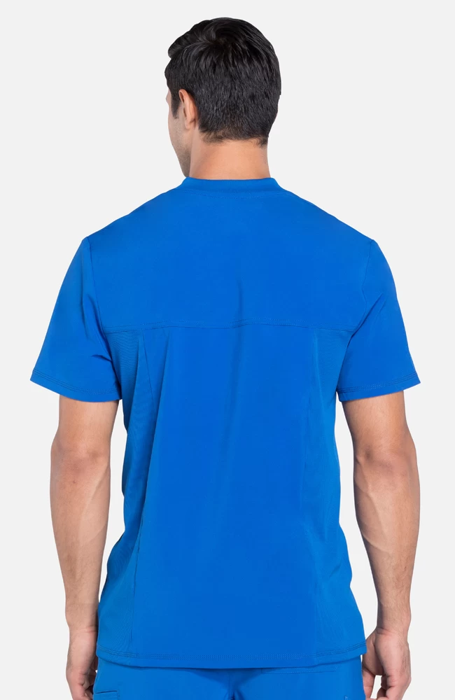 Cherokee Men's V-Neck Knit Panel Solid Scrub Top 5 Cherokee Men's V-Neck Knit Panel Solid Scrub Top - Image 3