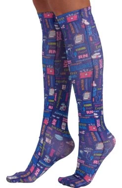 Cherokee Women's Knee High 8-15 MmHg Wide Calf Compression Sock -Medical Nurse Clothing Shop 3 ck comfspw 650