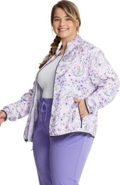 Women's Packable Starlight Tink Print Scrub Jacket -Medical Nurse Clothing Shop 3 ck hs329 print 650