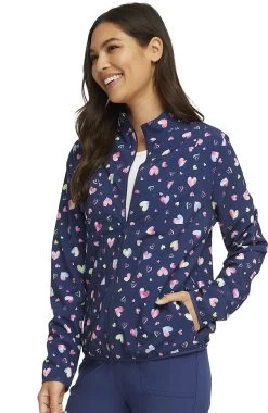 Clearance Women's Packable Loving Art Print Scrub Jacket -Medical Nurse Clothing Shop 3 ck hs329 printclearance 650