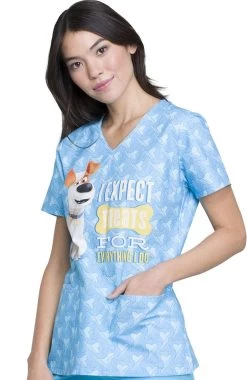 Cherokee Clearance Women's V-Neck Secret Life Of Pets Print Scrub Top 8 Cherokee Clearance Women's V-Neck Secret Life Of Pets Print Scrub Top -Medical Nurse Clothing Shop 3 ck tf614 printclearance 650