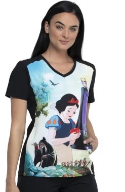 Cherokee Clearance Women's Enchanted Print Scrub Top -Medical Nurse Clothing Shop 3 ck tf637 printclearance 650