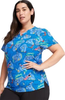 Cherokee Clearance Unisex Applause Print Scrub Top -Medical Nurse Clothing Shop 3 ck tf687 printclearance 650