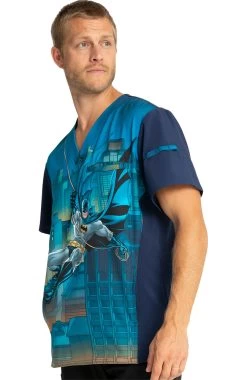 Cherokee Clearance Men's Swing Into Action Print Scrub Top -Medical Nurse Clothing Shop 3 ck tf700 printclearance 650