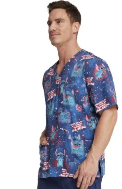 Cherokee Women's Inner Alien Print Scrub Top -Medical Nurse Clothing Shop 3 ck tf701 print 650