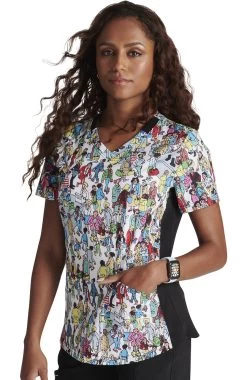 Cherokee Women's Where's Waldo? Print Scrub Top 11 Cherokee Women's Where's Waldo? Print Scrub Top -Medical Nurse Clothing Shop 3 ck tf764 print 650