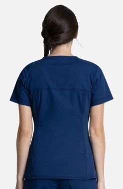 Women's Knit Panel Solid Scrub Top -Medical Nurse Clothing Shop 3 ck ww2968 650