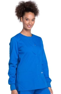 Clearance Women's Snap Front Warm-Up Solid Scrub Jacket -Medical Nurse Clothing Shop 3 ck ww340 clearance 650