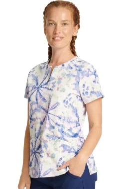 Women's Ivy Tie-Dye Burst Print Scrub Top -Medical Nurse Clothing Shop 3 hh 2275 print 650