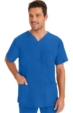 Men's Matthew V-Neck Solid Scrub Top -Medical Nurse Clothing Shop 3 hh 2590 650