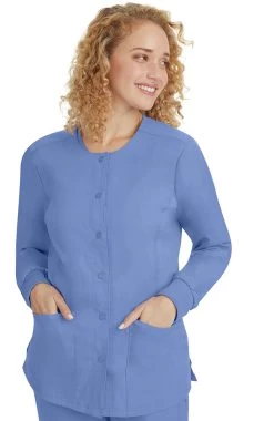 Women's Daisy Snap Warm Up Solid Scrub Jacket -Medical Nurse Clothing Shop 3 hh 5063 650