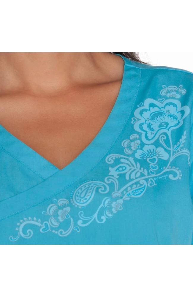 Clearance Women's Malibu Mini Mock Wrap Solid Scrub Top 5 Clearance Women's Malibu Mini Mock Wrap Solid Scrub Top - Image 3