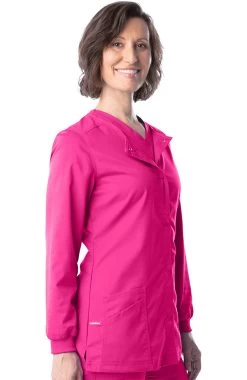 Women's Snap Front Warm Up Solid Scrub Jacket 8 Women's Snap Front Warm Up Solid Scrub Jacket -Medical Nurse Clothing Shop 3 ln 3038 650