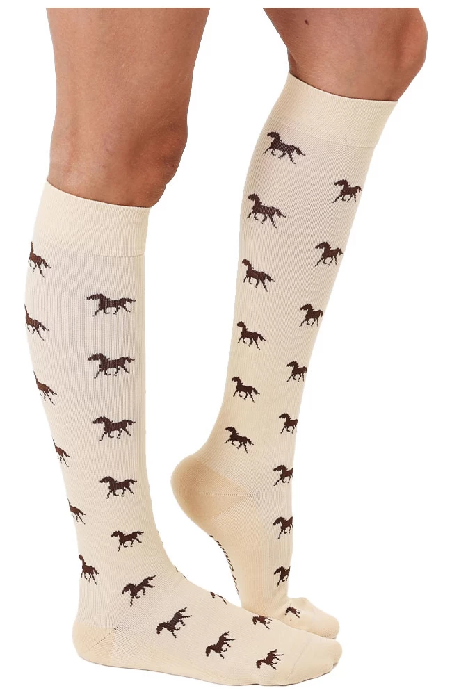 Women's 15-20 MmHg Lightweight Horse Print Compression Socks 5 Women's 15-20 MmHg Lightweight Horse Print Compression Socks - Image 3