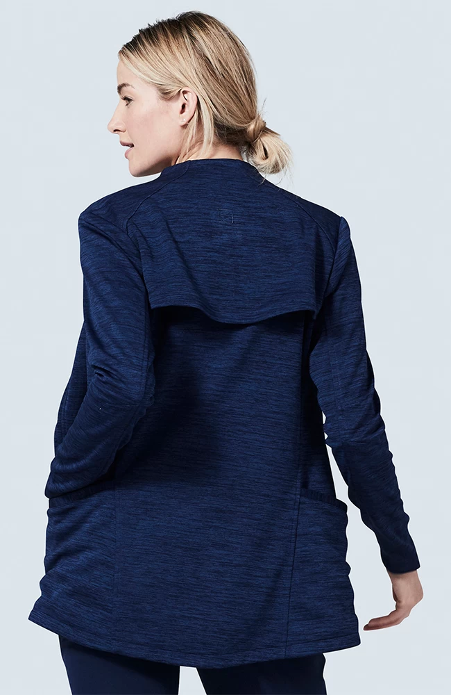 Women's Ionic Heathered Solid Scrub Jacket 5 Women's Ionic Heathered Solid Scrub Jacket - Image 3