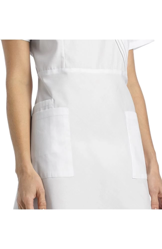 Women's Pleated Mock Wrap Scrub Dress 5 Women's Pleated Mock Wrap Scrub Dress - Image 3