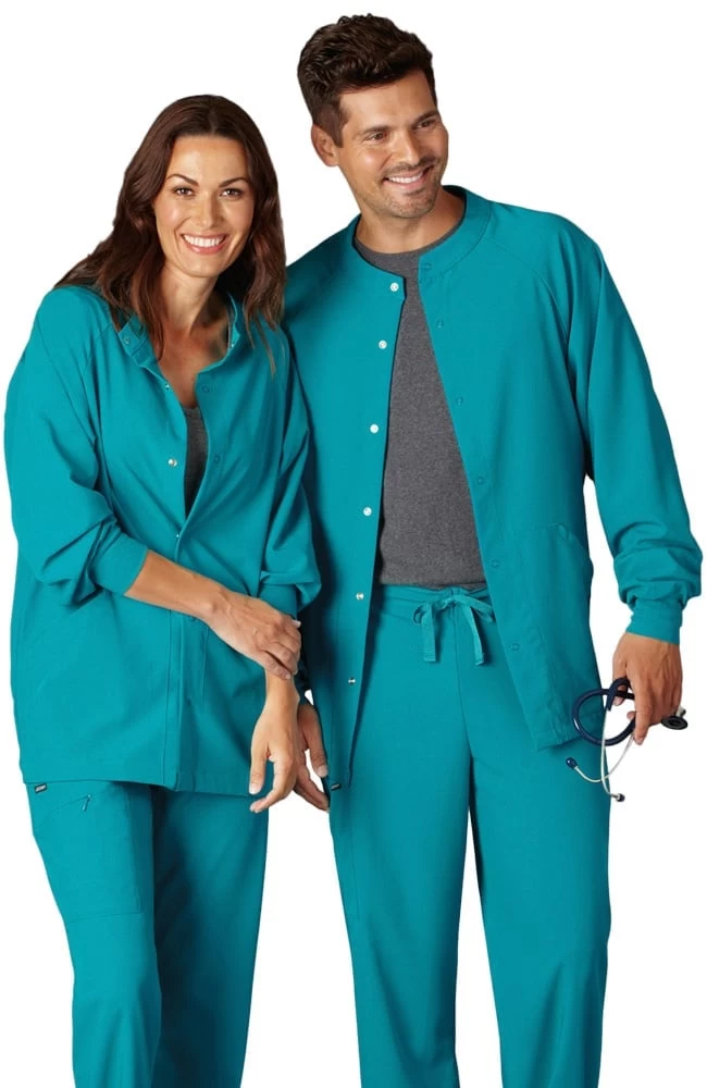 Clearance Unisex Snap Front Warm Up Solid Scrub Jacket 5 Clearance Unisex Snap Front Warm Up Solid Scrub Jacket - Image 3