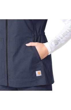 Carhartt Clearance Women's Zip Front Utility Solid Scrub Vest -Medical Nurse Clothing Shop 3 wk c81118 clearance 650