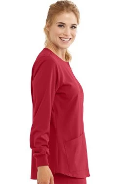 Skechers Women's Stability Snap Front Warm Up Solid Scrub Jacket -Medical Nurse Clothing Shop 4 bc sk401 650