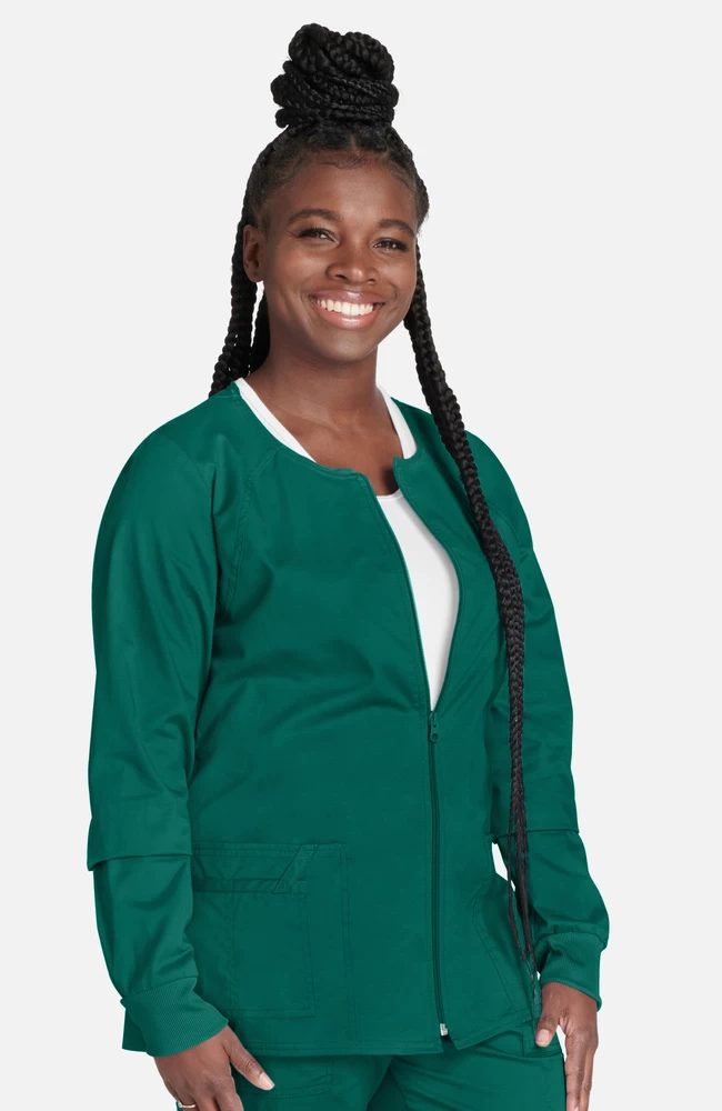 Women's Warm Up Solid Scrub Jacket 6 Women's Warm Up Solid Scrub Jacket - Image 4