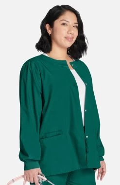 Clearance Women's Jewel Neck Warmup Solid Scrub Jacket -Medical Nurse Clothing Shop 4 ck 4350 clearance 650