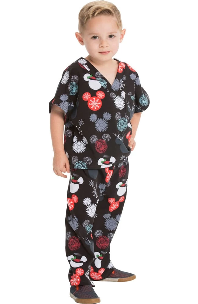 Cherokee Clearance Unisex Kids That's Snow Mickey Print Scrub Set 6 Cherokee Clearance Unisex Kids That's Snow Mickey Print Scrub Set - Image 4