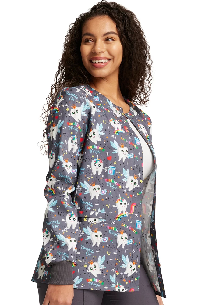 Cherokee Clearance Women's Warm Up Toothicorn Magic Print Jacket 6 Cherokee Clearance Women's Warm Up Toothicorn Magic Print Jacket - Image 4