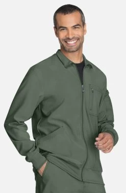 Cherokee Men's Zip Front Warm-Up Solid Scrub Jacket -Medical Nurse Clothing Shop 4 ck ck305a 650