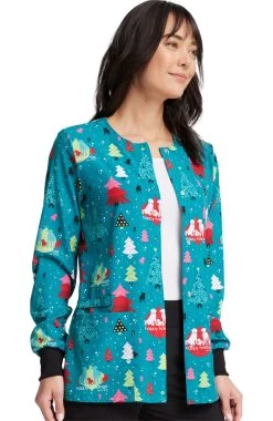 Cherokee Clearance Women's Happy Holidogs Print Jacket 11 Cherokee Clearance Women's Happy Holidogs Print Jacket -Medical Nurse Clothing Shop 4 ck ck321 printclearance 650 2