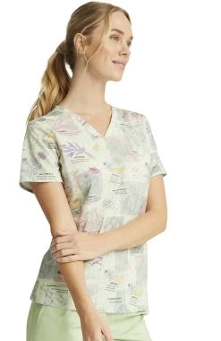 Cherokee Clearance Women's Herbal Wellness Print Scrub Top 10 Cherokee Clearance Women's Herbal Wellness Print Scrub Top -Medical Nurse Clothing Shop 4 ck ck651 printclearance 650